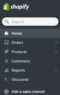 Поверніться в меню Shopify, потім натисніть «Add a sales channel» ( «додати канал збуту»)