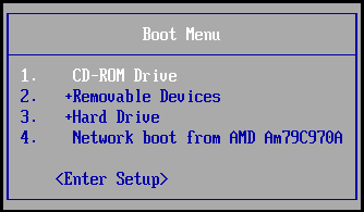В меню BIOS знаходимо Boot де встановимо той накопичувач з якого буде завантаження, це - CD-ROM Drive або Removable Devices