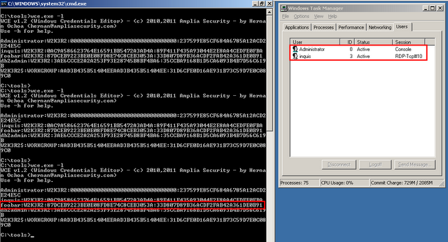 Отримання logon-сесії після відключення від RDP користувача foobar: його logon-сесія залишилася в пам'яті