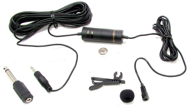 Як мікрофона можна використовувати ту саму гарнітуру мобільного телефону або придбати петлічний мікрофон, наприклад, як у мене - Audio-Technica ATR3350