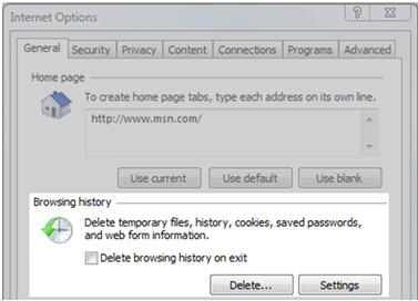 Також, був доданий новий пункт Delete Browsing History on Exit (Очищення журналу браузера при виході) у вікні Властивості оглядача на вкладці Загальні